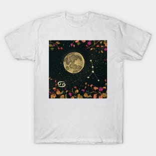 Cancer Flower Moon Night Sky T-Shirt